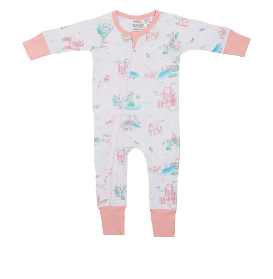 Organic Cotton Zip Onesies - Pink